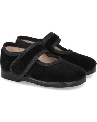 L&R SHOES 155-B SABRINAS DE VELUDO PRETO PARA MENINA NEGRO