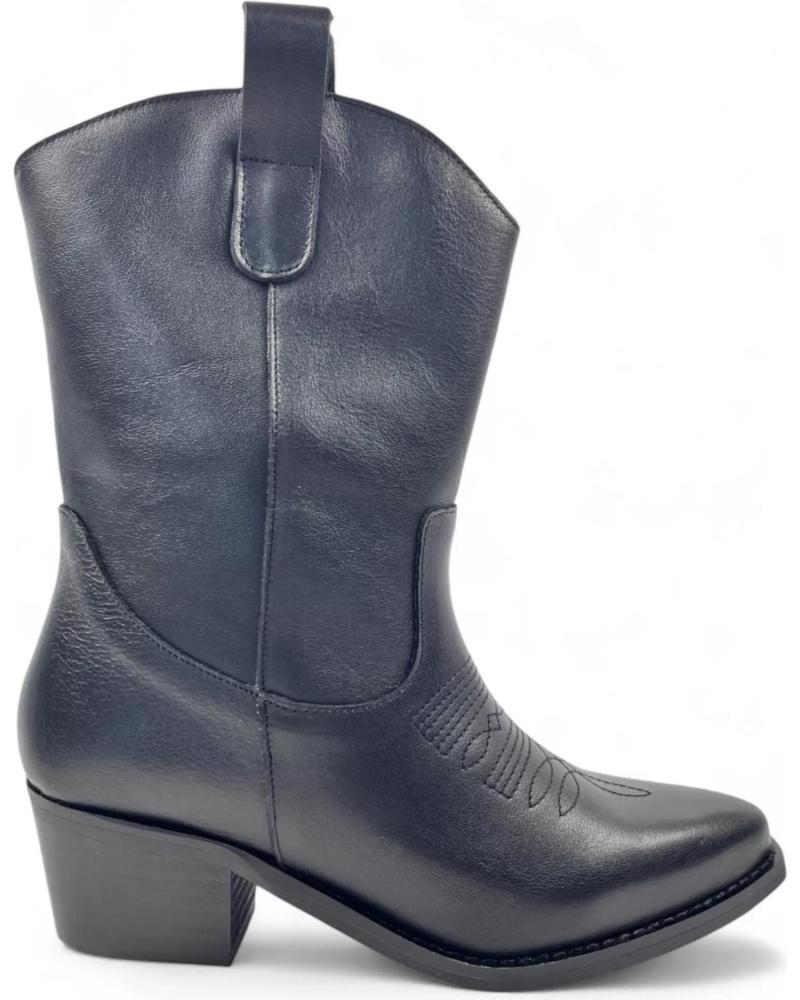 Stiefel für Damen TIMBOS BOTIN COWBOY TACON DE MUJER TODO PIEL 130721 NEGRO