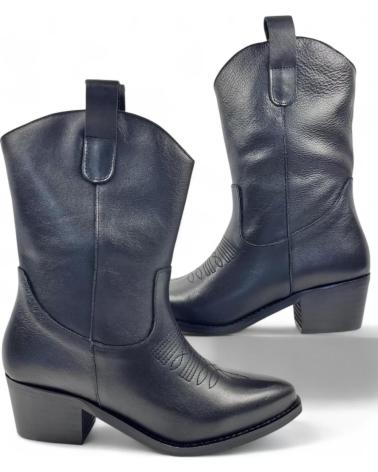 Stiefel für Damen TIMBOS BOTIN COWBOY TACON DE MUJER TODO PIEL 130721 NEGRO