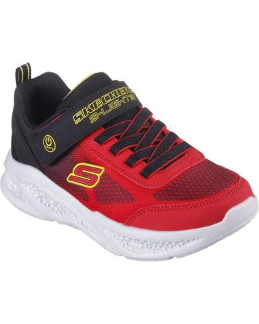 Sportif pour Garçon SKECHERS ZAPATILLA NINO 401495L RDBK ROJA Y NEGRA LUCES ROJO