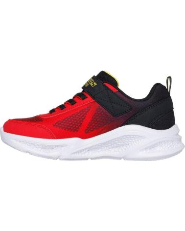 Sportif pour Garçon SKECHERS ZAPATILLA NINO 401495L RDBK ROJA Y NEGRA LUCES ROJO