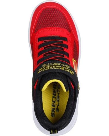Sportif pour Garçon SKECHERS ZAPATILLA NINO 401495L RDBK ROJA Y NEGRA LUCES ROJO