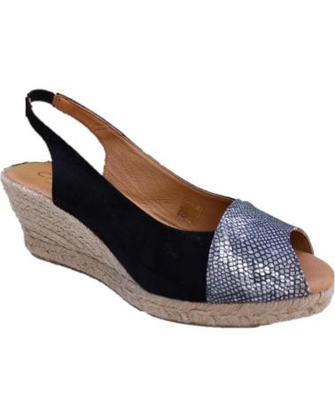 Sandalias de Mujer CABRERA ALPARGATA CUNA ABIERTA GUAYANA 795 NEGRO
