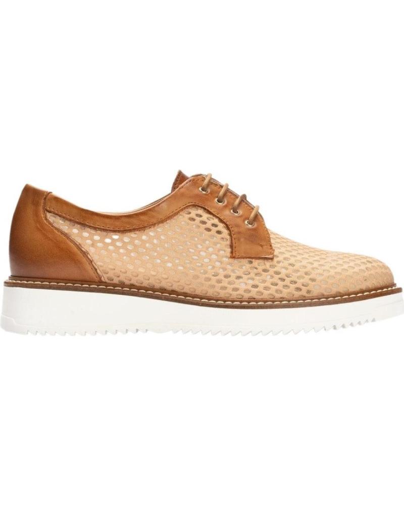 Mocassini per Donna PITILLOS BLUCHER PLATAFORMA BAJA MUJER REJILLA CON CORDONES MARRóN