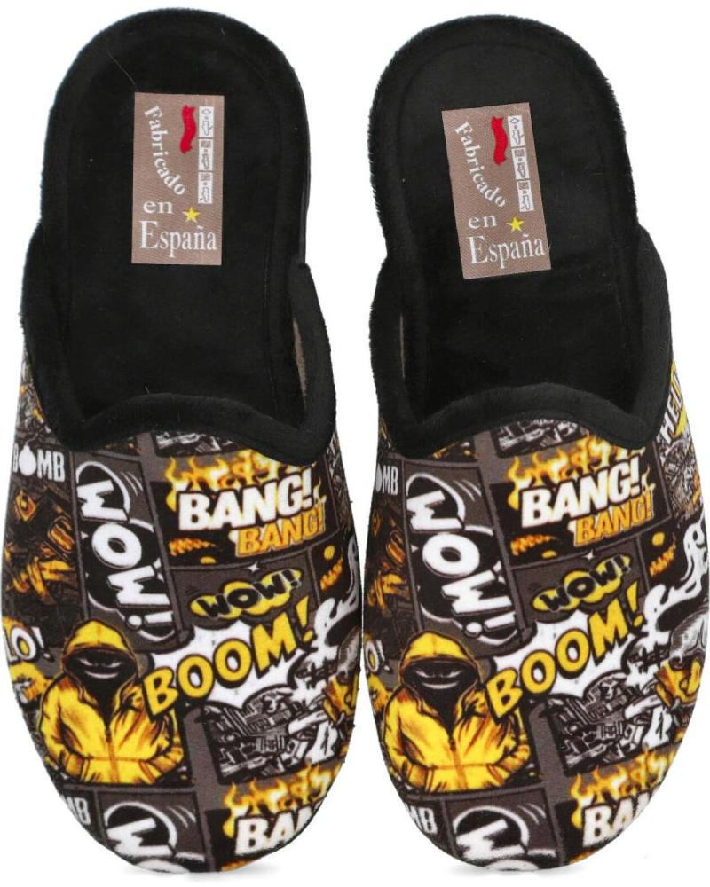 Pantofole per Bambino L&R SHOES LR SHOES 60-C24 ZAPATILLAS DE CASA PARA NINO NEGRO