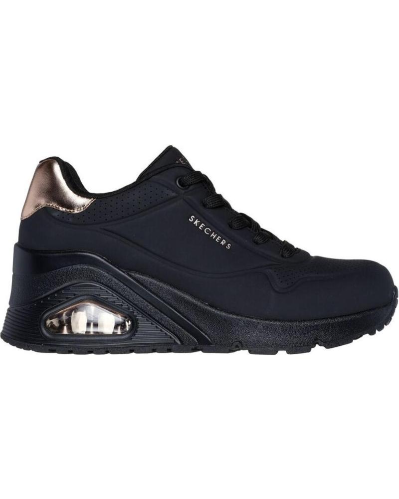Sportivo per Donna SKECHERS UNO WEDGE HI STEPS CUNA PLATAFORMA MUJER 177520-BBK NEGRA PI NEGRO