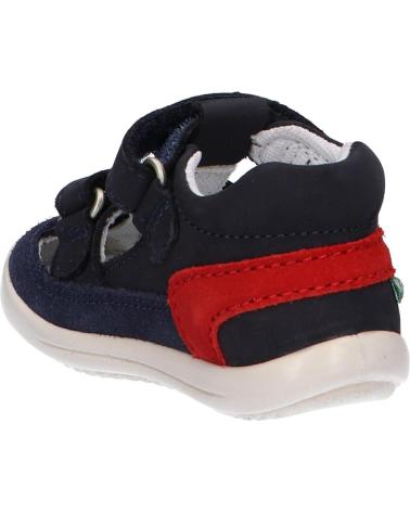 boy Sandals KICKERS 692395-10 KID CUIR 101 MARINE ROUGE
