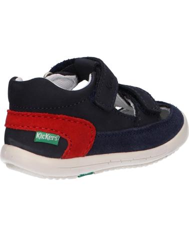 boy Sandals KICKERS 692395-10 KID CUIR 101 MARINE ROUGE