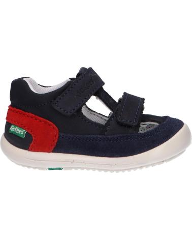 boy Sandals KICKERS 692395-10 KID CUIR 101 MARINE ROUGE