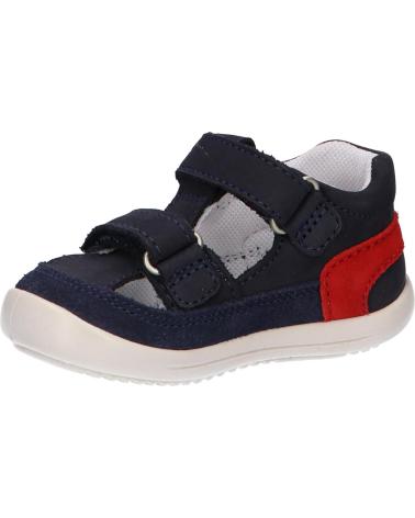 boy Sandals KICKERS 692395-10 KID CUIR 101 MARINE ROUGE