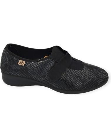 Sportif pour Femme BEREVERE ZAPATILLA CONFORT VELCRO NEGRO