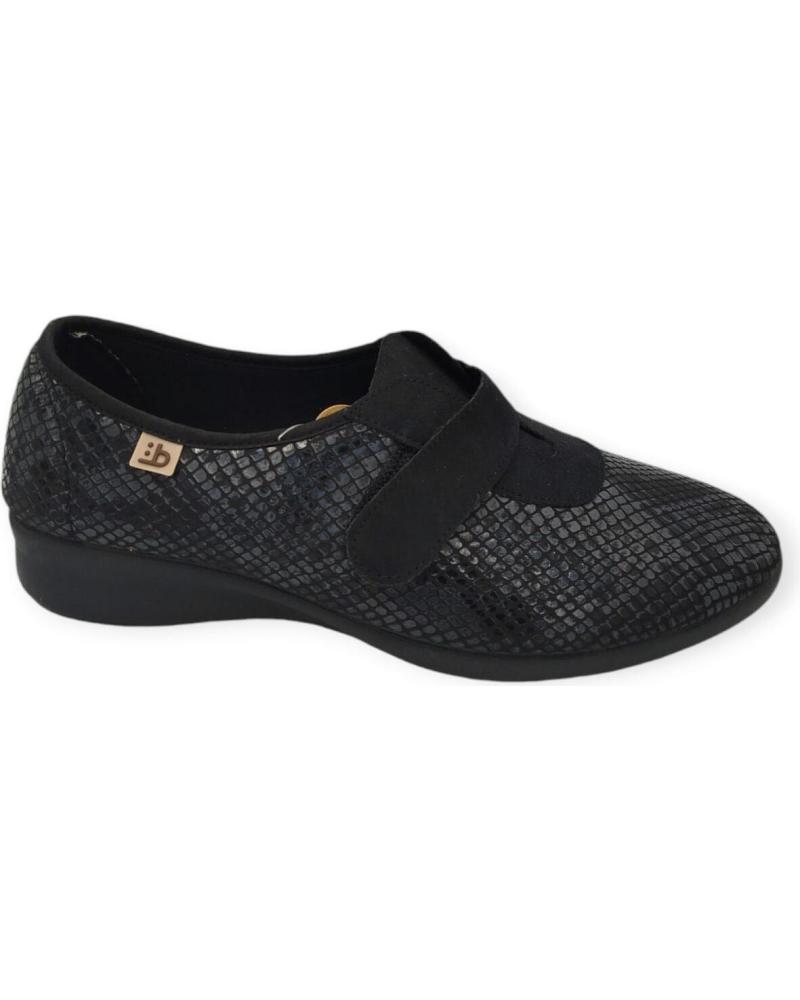 Sportif pour Femme BEREVERE ZAPATILLA CONFORT VELCRO NEGRO