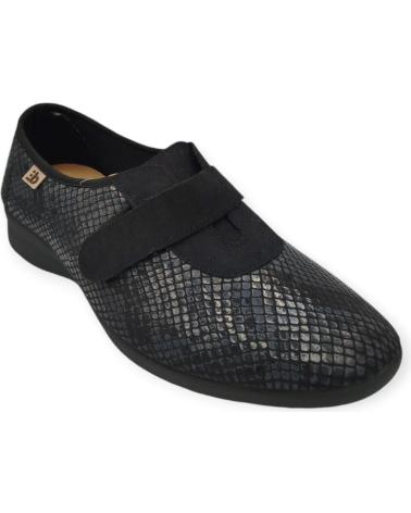 Sportif pour Femme BEREVERE ZAPATILLA CONFORT VELCRO NEGRO