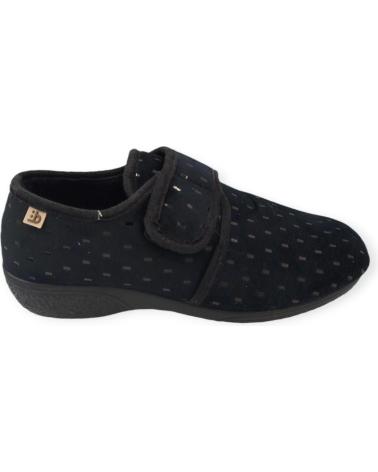 Hausschuhe für Damen BEREVERE ZAPATILLA CONFORT VELCRO NEGRO