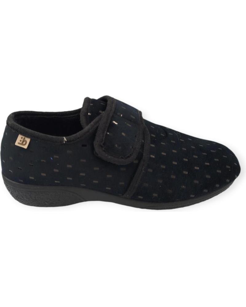 Hausschuhe für Damen BEREVERE ZAPATILLA CONFORT VELCRO NEGRO
