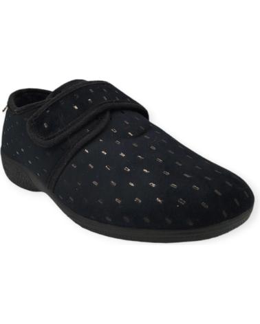 Hausschuhe für Damen BEREVERE ZAPATILLA CONFORT VELCRO NEGRO
