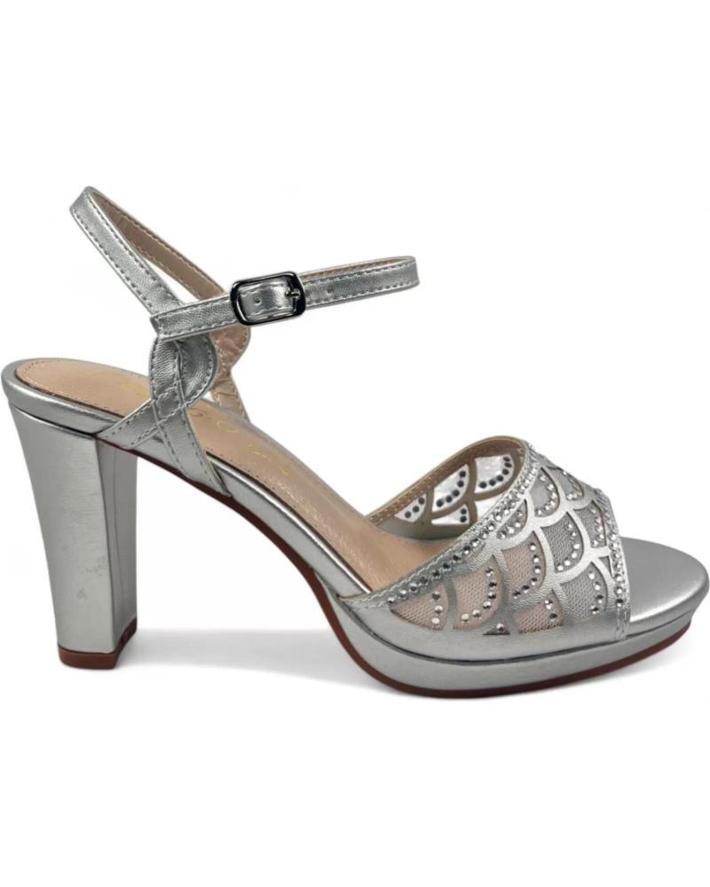 Sandalen für Damen TIMBOS SANDALIA TACON FIESTA MUJER PLATA 130766 PLATEADO