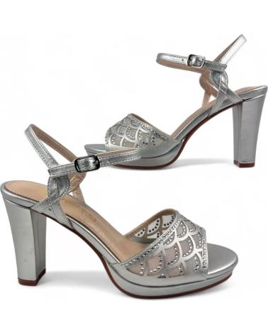 Sandalen für Damen TIMBOS SANDALIA TACON FIESTA MUJER PLATA 130766 PLATEADO