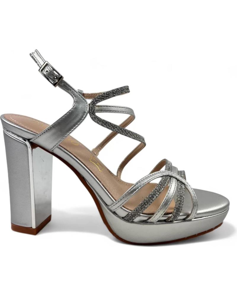 Sandalen für Damen TIMBOS SANDALIA TACON FIESTA MUJER PLATA 130757 PLATEADO