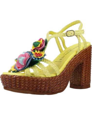Sandálias de Mulher PONS QUINTANA SANDALIAS MUJER MODELO CANNES COLOR AMARILLO TRENZADO