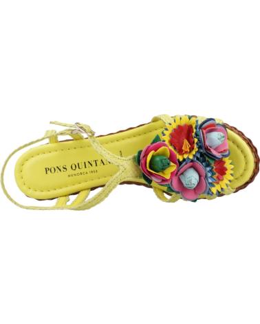 Sandálias de Mulher PONS QUINTANA SANDALIAS MUJER MODELO CANNES COLOR AMARILLO TRENZADO