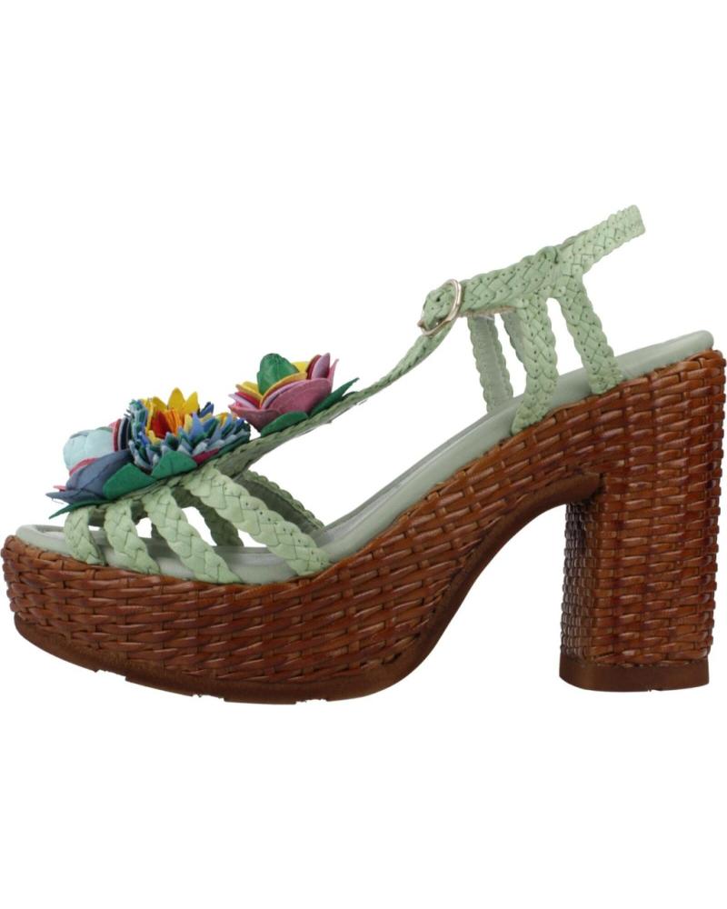Sandales pour Femme PONS QUINTANA SANDALIAS MUJER MODELO CANNES COLOR VERDE TRENZADO