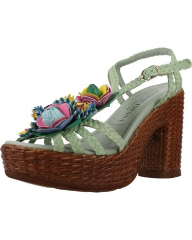 Sandales pour Femme PONS QUINTANA SANDALIAS MUJER MODELO CANNES COLOR VERDE TRENZADO