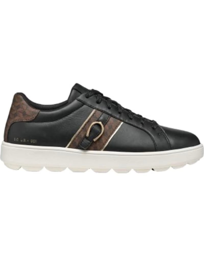 Trainers-De-Mujer-GEOX-GEOX D SPHERICA ECUB-1 D46WEA CASUAL SNEAKERS WOMEN BLACK BROWN-NEGRO