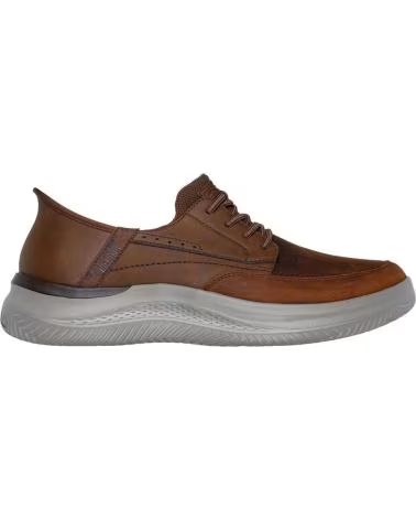 SKECHERS HASTING RORY TÉNIS CASUAL EM PELE CASTANHA PARA HOMEM CDB