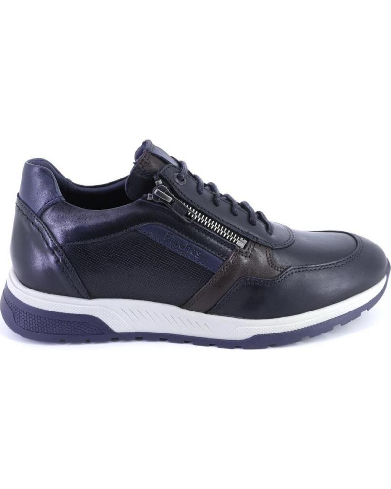 Sportivo per Uomo FLUCHOS F1600 LOUIS ZAPATILLAS CASUAL DE HOMBRE CAMEL PIEL AZUL MARINO