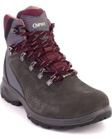 Boots für Damen CHIRUCA TAIGA TREKKING DE MUJER PIEL GRIS-BURDEOS