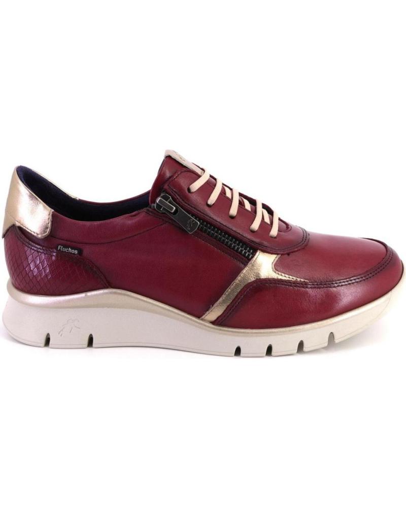 Esportes  de Mulher FLUCHOS F2070 ZAPATILLAS CASUAL DE MUJER CUERO PIEL BURDEOS