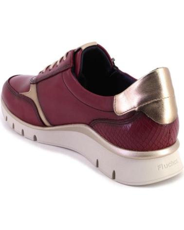 Esportes  de Mulher FLUCHOS F2070 ZAPATILLAS CASUAL DE MUJER CUERO PIEL BURDEOS
