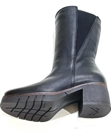 Botines de Mujer PAULA URBAN BOTA DE MEDIA CANA DE PIEL CON TACON DE GOMA NEGRO