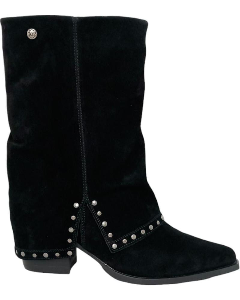 Boots für Damen TOP3 TOP 3 SHOES BOTA PIEL SOLAPA SS24719 NEGRO