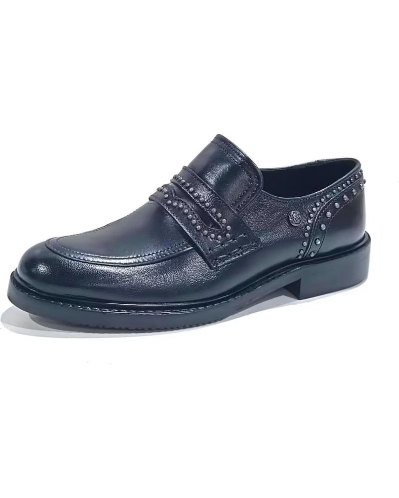 Chaussures pour Femme TOP3 ZAPATO MOCASIN DE PIEL CON TACHAS METALICAS NEGRO