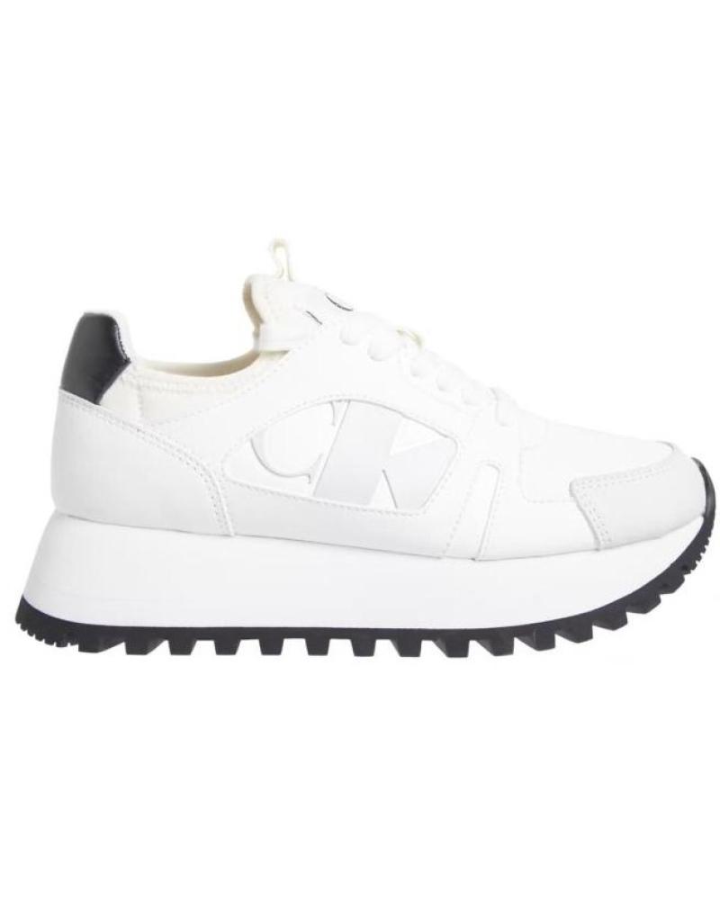 Sportivo per Donna CALVIN KLEIN ZAPATILLAS RUNNER LOW LACEUP MIX NBS BLANCO