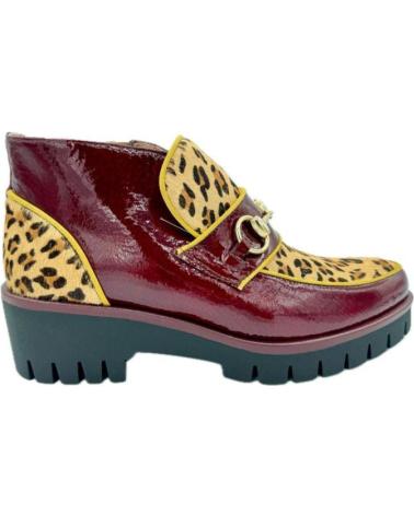 VITELO ANKLE BOOTS 7736 ANIMAL PRINT BURGUNDY ROJO