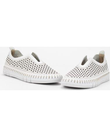 THE HAPPY MONK SCARPE CASUAL SLIP-ON PERFORATE BIANCHE BLANCO