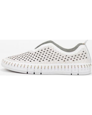 THE HAPPY MONK SCARPE CASUAL SLIP-ON PERFORATE BIANCHE BLANCO