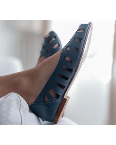 Sandalen für Damen MENINA STEP WOMENS BAKIO BALLET FLAT SANDALS BLUE