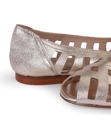 Sandalen für Damen MENINA STEP WOMENS BAKIO BALLET FLAT SANDALS CHAMPAGNE
