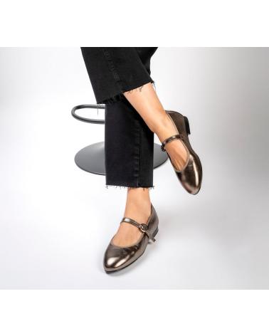 Ballerinas für Damen MENINA STEP WOMENS BOHEME MARY JANE LEATHER SANDALS GOLD