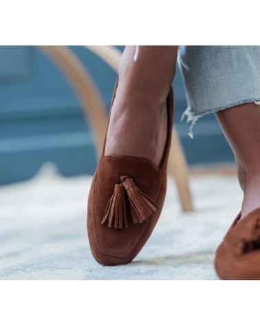 Woman Flat shoes MENINA STEP WOMENS CARDIFF SUEDE SANDALS CHESTNUT