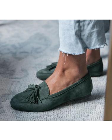 Flat-Shoes-De-Mujer-MENINA-STEP-WOMENS-CARDIFF-SUEDE-SANDALS-GREEN