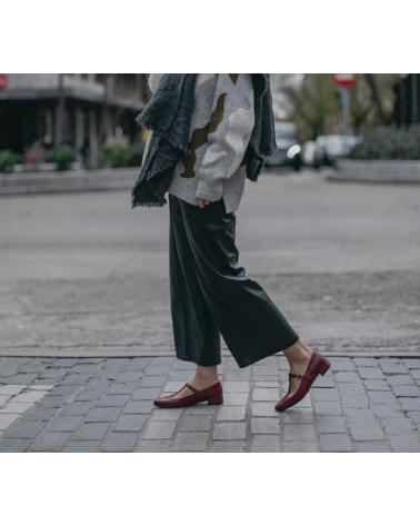 Flat-Shoes-De-Mujer-MENINA-STEP-WOMENS-POINTED-TOE-STRAPPY-SANDALS-BURGUNDY