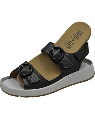 Sandalias de Mujer COMFORT CLASS OSLO-10 SANDALIA DE PIEL PARA PLANTILLAS DE M NEGRO