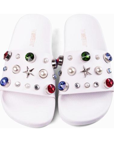 SLIDES SANDALS THE WHITE BRAND PEARLS WHITE L-0184 WHITE BLANCO
