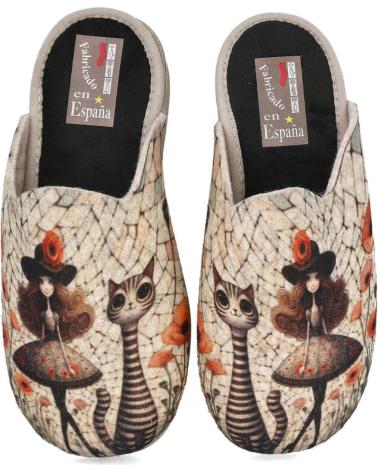 Pantufas de Mulher L&R SHOES LR SHOES 400-FIELTRO ZAPATILLAS DE CASA PARA MUJER BEIGE