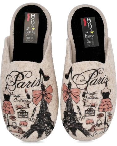Pantufas de Mulher L&R SHOES LR SHOES 460-FIELTRO ZAPATILLAS DE CASA PARA MUJER BEIGE